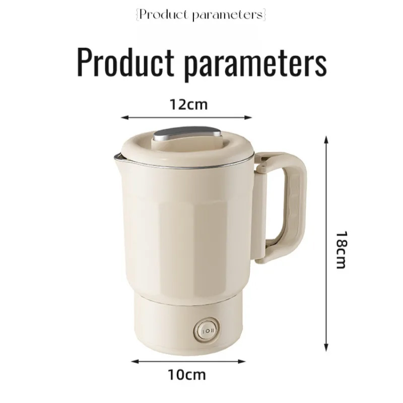 800ml 3 in1 Electric Kettle 304 Stainless Steel Folding Travel Kettle Portable Household Multi-function Cooking Pot Pot