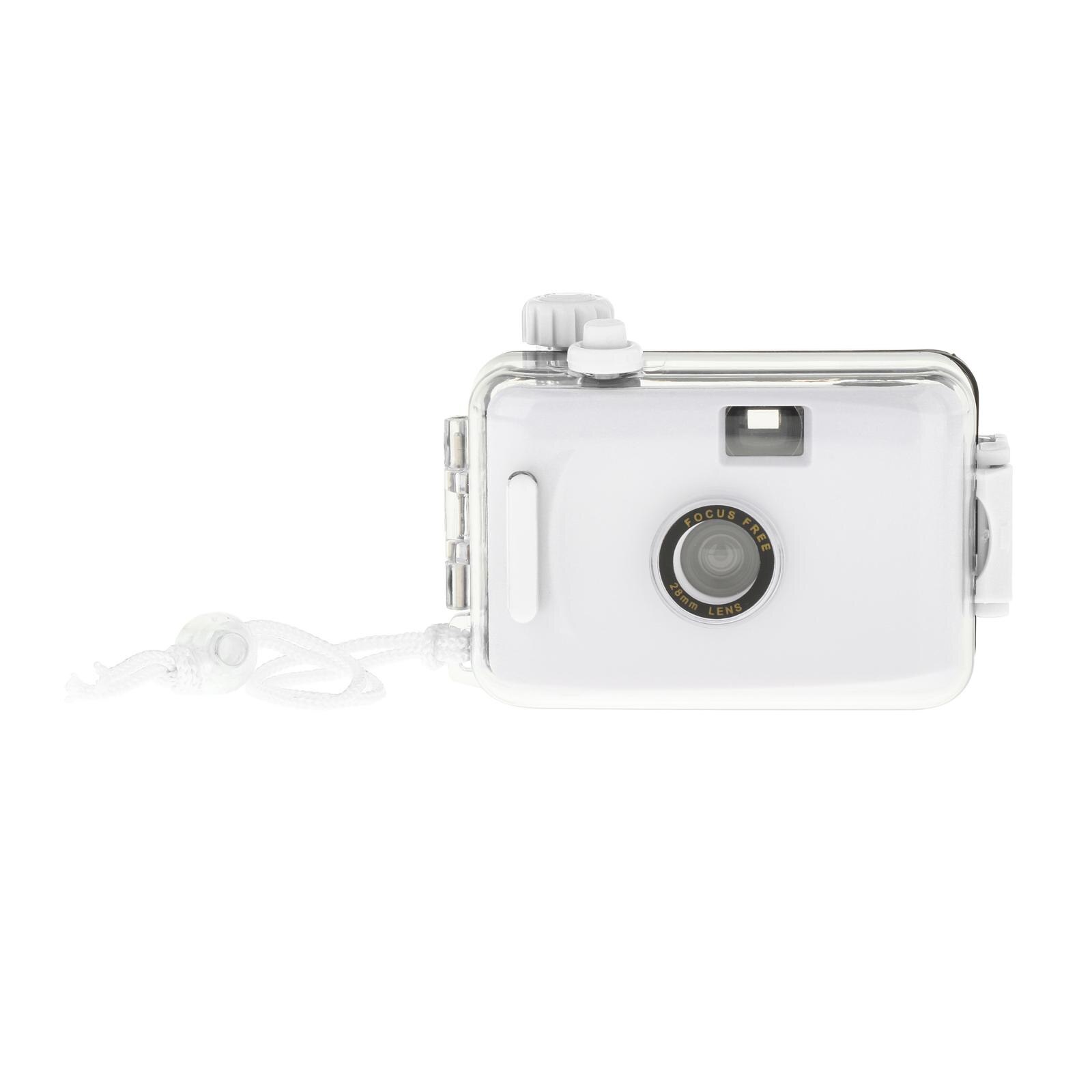 PP Compact Underwater RWaterproof Mini Camera Film Camera 35mm Film with Protective Shell Accessories: White Case