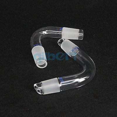 34/35 Stopper Glass Distillation Adapter Distilling Head 75 Degree Bend Labware