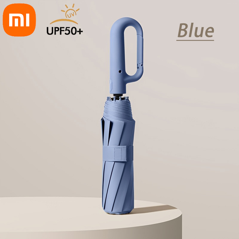 Xiaomi Windproof Umbrella Strong 105CM Reinforced Automatic Folding Umbrella Large Buckle Handle Wind/Water/Sun Resistant: green