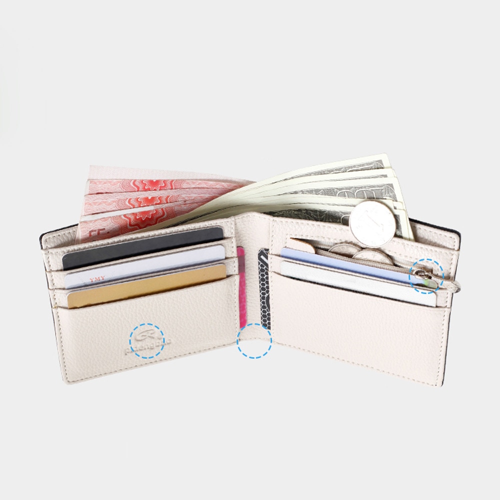 Men Solid Color Cross Pattern Open Multi Card Position Wallet men wallet handmade wallet card holder men