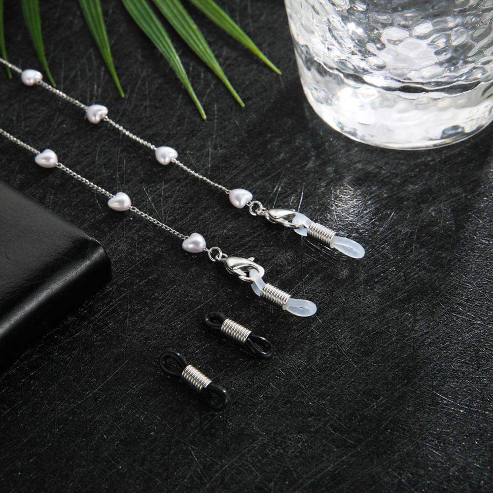 Teamer Gesimuleerde Parel Kralen Ketting Voor Bril Mode Masker Lanyards Ketting Zonnebril Ketting Bandjes Eyewear Accessoires: I silver color