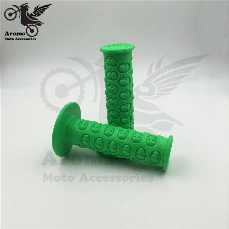 Manillar de motocross con esqueleto humano, empuñaduras de goma universales para moto KTM pit bike: Verde militar