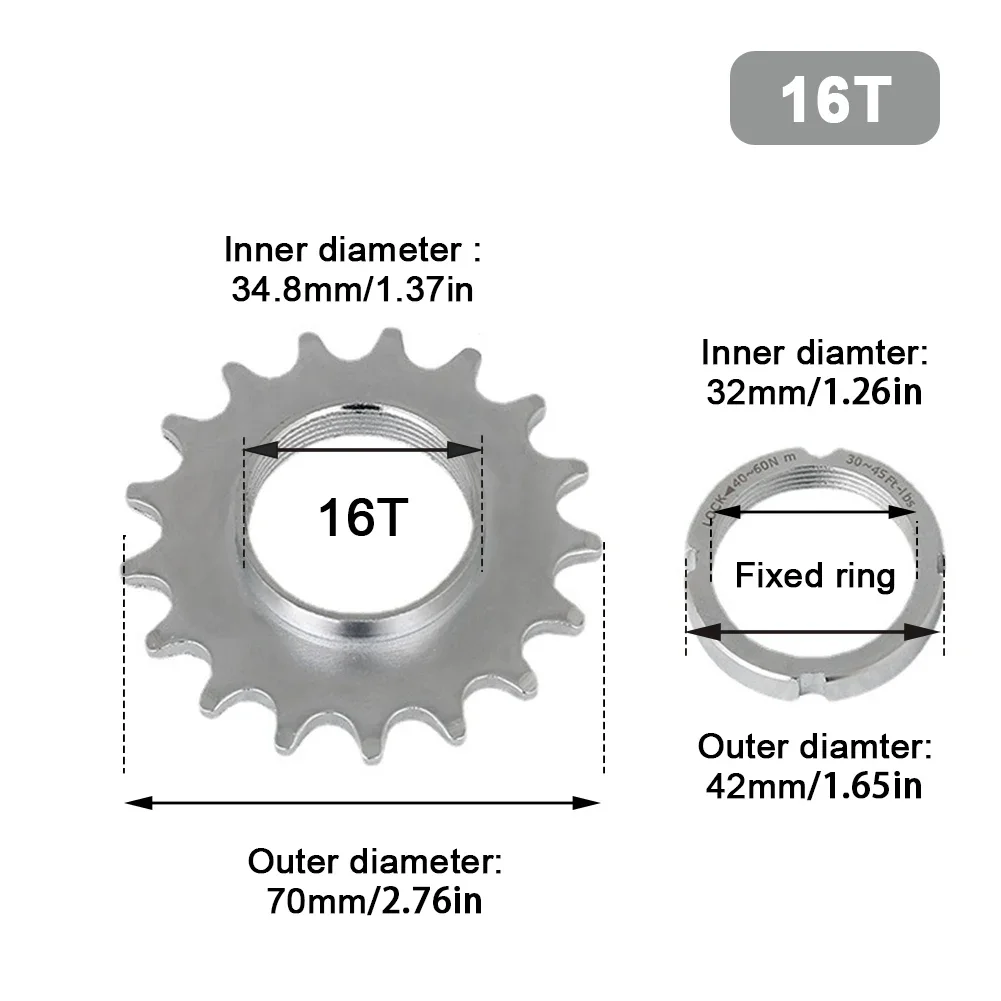 Piñón de rueda de bicicleta de piñón fijo 13t/14t/15t/16t/17t/18t con anillo de bloqueo, accesorios de ciclismo para buje de bicicleta de pista Fixie: Borgoña