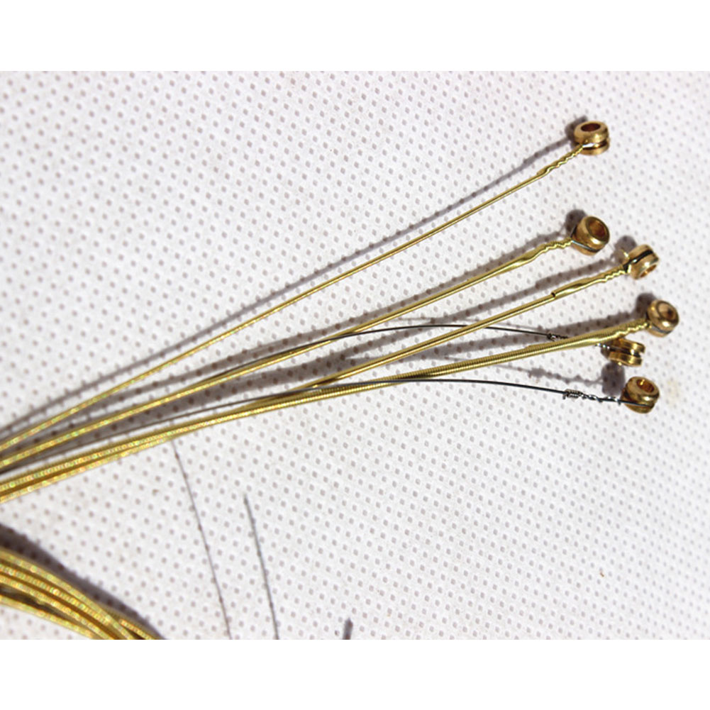 Akoestische Gitaar 6 stks/set Stalen Snaren Gauge Set van Houten Gitaar Gitaar Snaren E-A Messing Kleur Gitaar Onderdelen