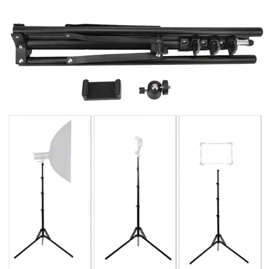 Lightweight Tripod Lamp Stand Reverse Folding for Smartphone SLR DSLR Camera Flash Portable Softbox Flash Holder Bracket