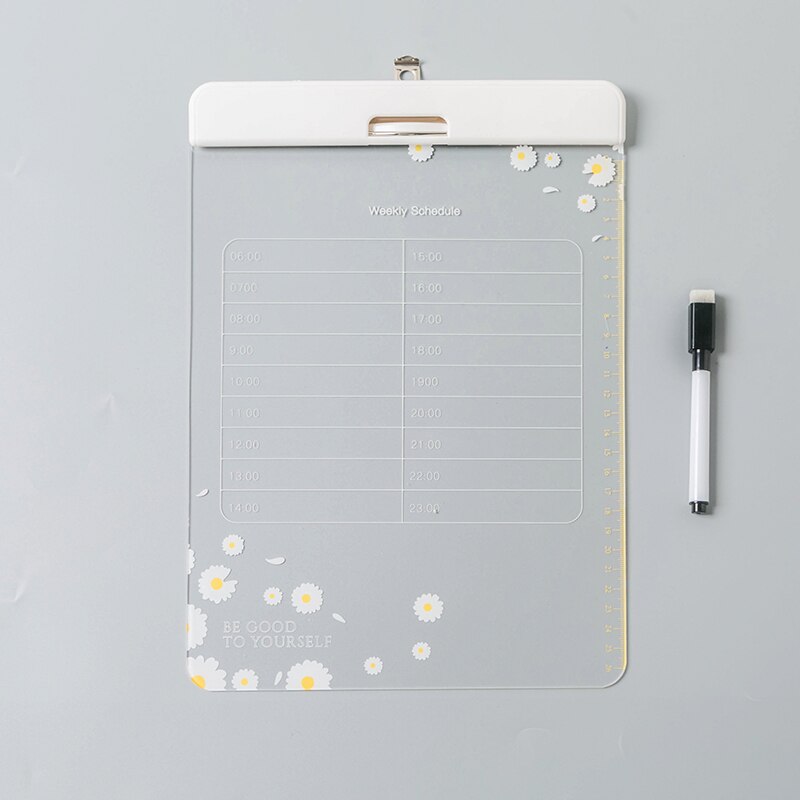 30*21cm Cartoons Series Writing Board Clip Stationery A4 Paper Acrylic Pad Splint Transparent daisy Clipboard School Supplies: small daisy
