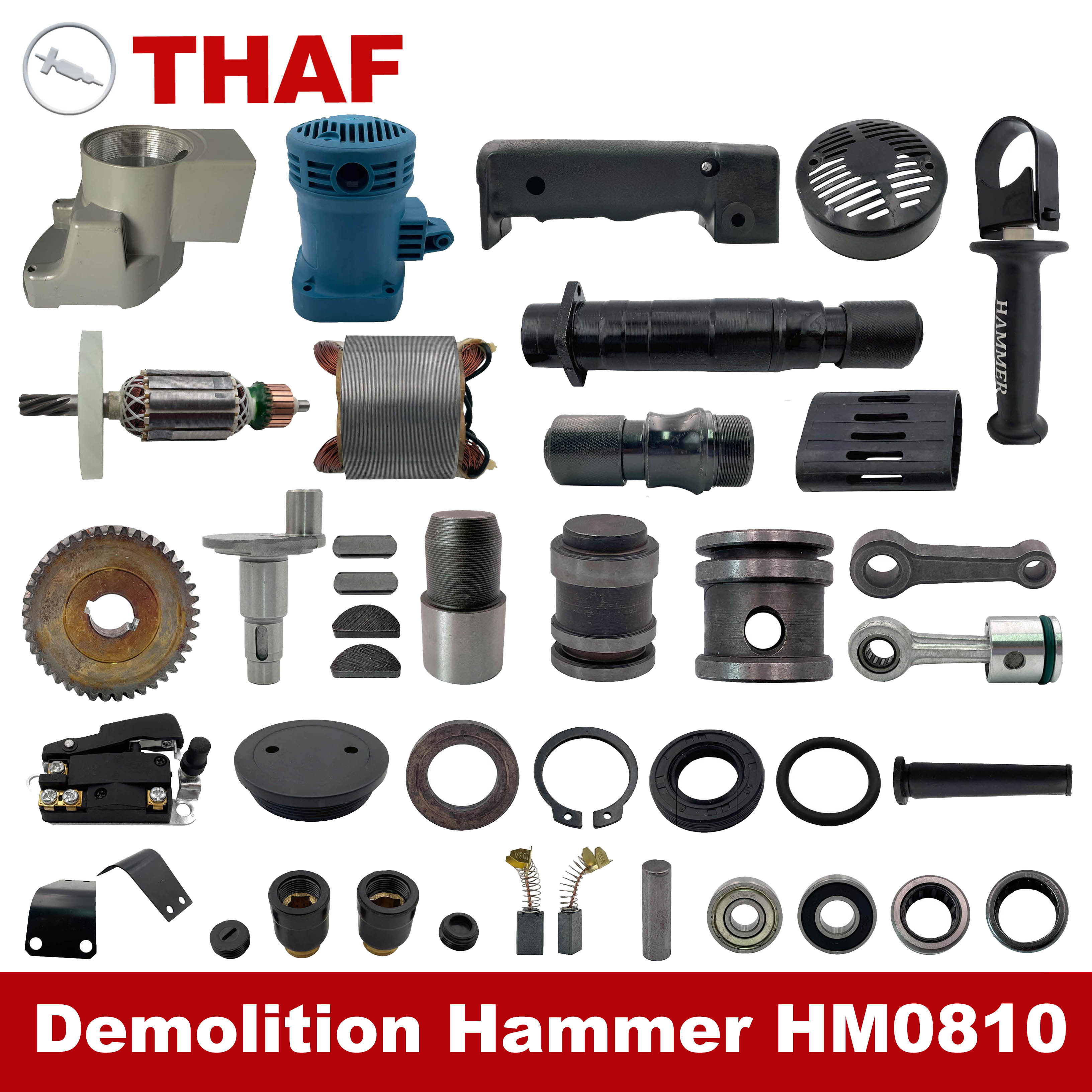 AC220V-240V Armature Rotor Anchor Replacement for MAKITA Electric Rotary Hammer HM0810 HM0810T 0810