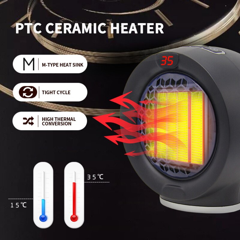 900W Mini Portable Electric Heater Desktop Handy Heating Stove Radiator Warmer Machine For Home Office US/UK/EU/AU Plug