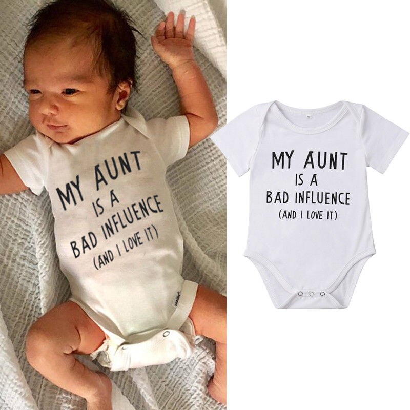Arrivels MIJN Tante Baby Boy Meisjes Romper Bodysuit Jumpsuit Katoen Zomer Kleding Outfit Zomer