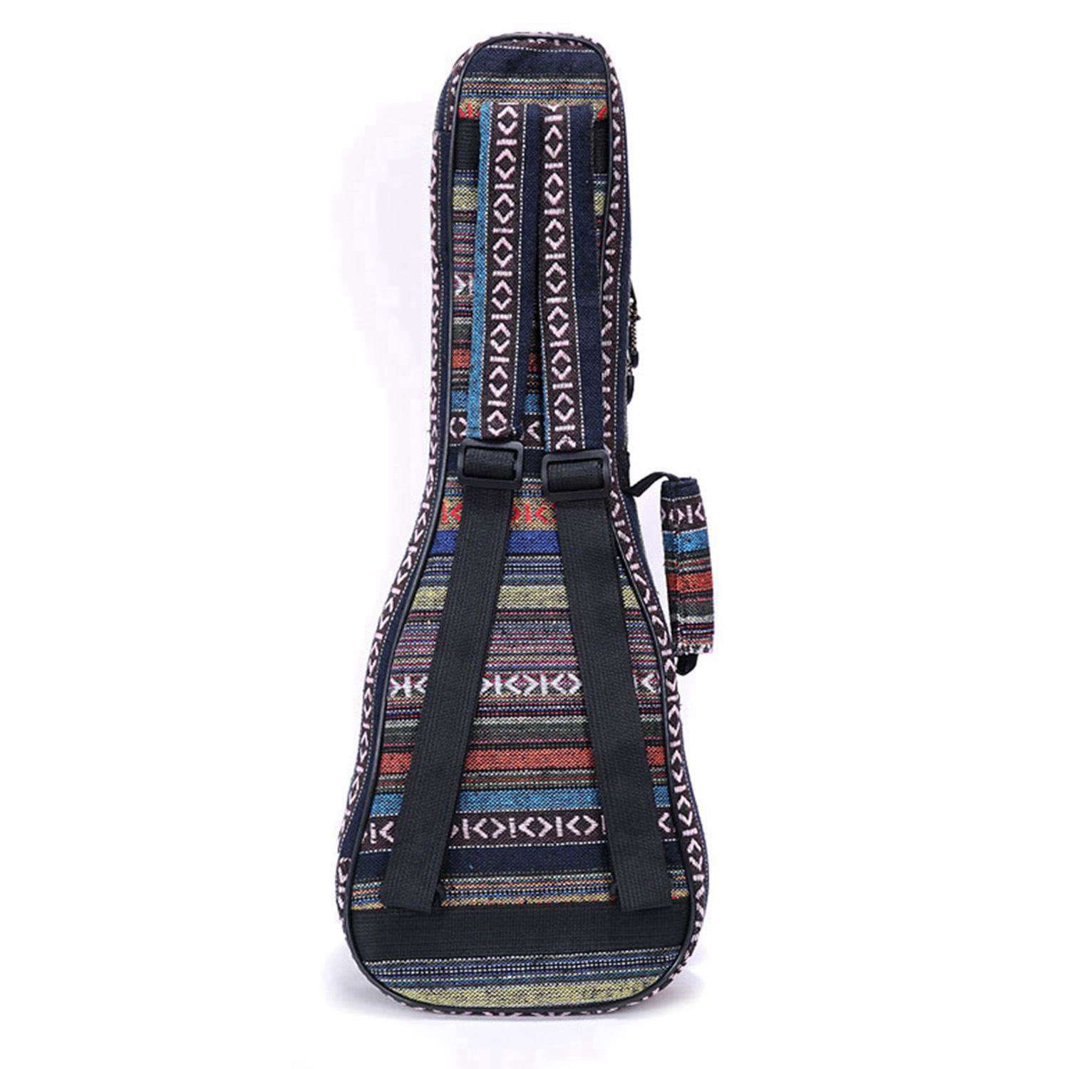 21 tum vadderad bomulls folk bärbar basgitarrväska ukulele fodral box gitarr ryggsäck med dubbel rem