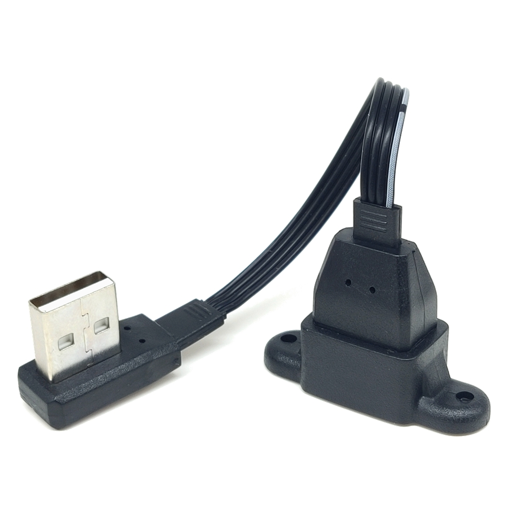 5CM 10CM 20CM 50CM 1M USB extension cable elbow 2.0 data cable with screw holes for fixing baffle male to female with ears 2.0 e