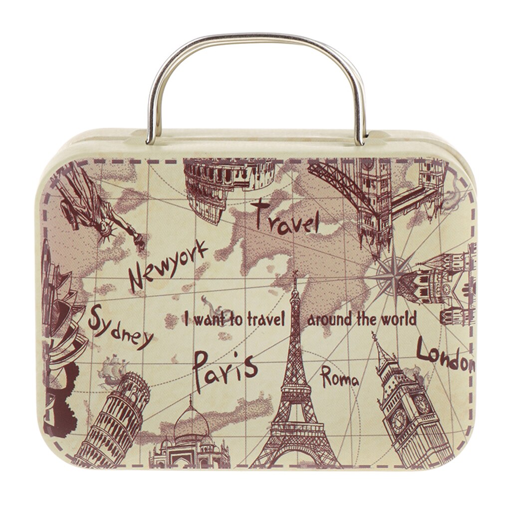 1/6 dukke dukkehus miniature legetøj retro bagagerum kuffert kuffert bagage rejsetaske: D