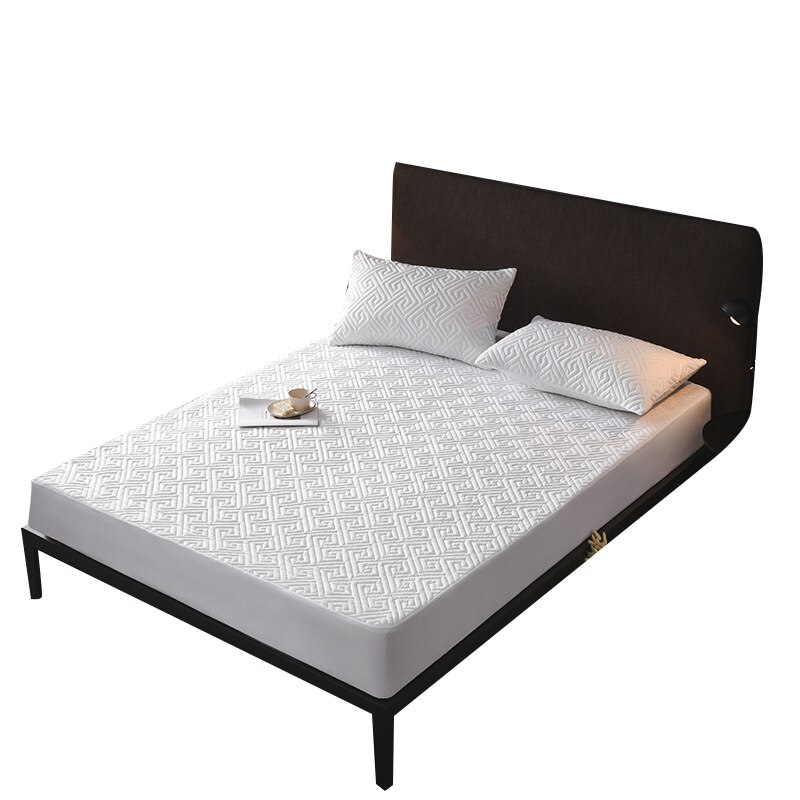 Zes Zijden All Inclusive Gewatteerde Matrashoes Zachte Vezel Topper Pad Vlakte Effen Kleur Bed Matras Protector Anti Dust mijt: 01 / 120x200cm