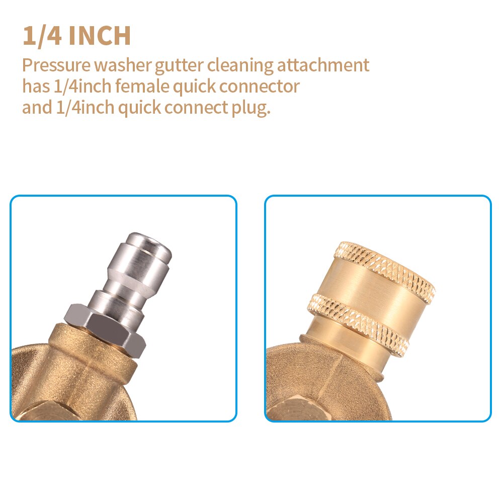 High Pressure Washer Nozzle Rotary Joint Accessories For 240 Degree 4500 PSI Groove Cleaner Rotary Joint