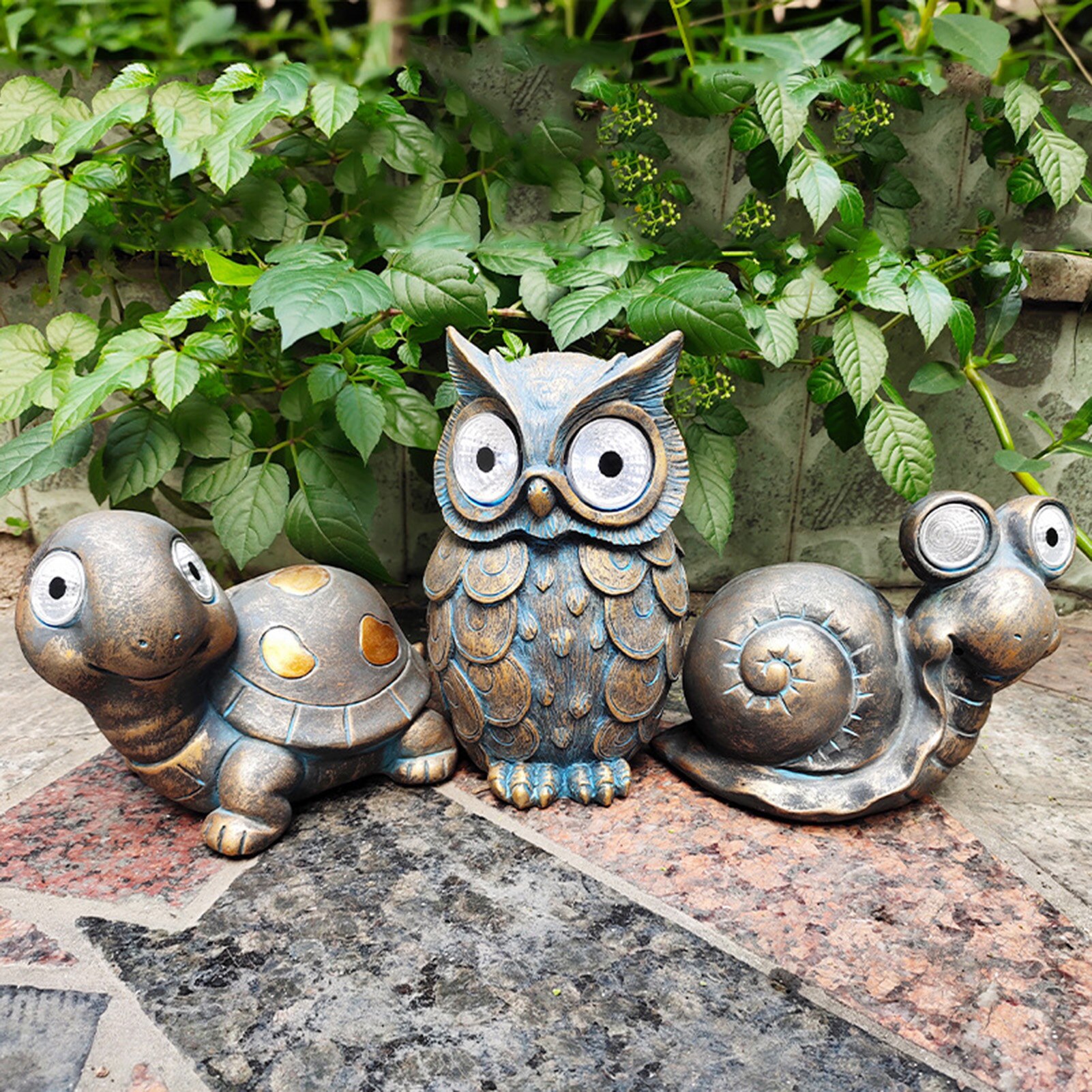 Owl Riding Tortoise Animal Solar Light Simulation Owl Tortoise Garden ... – Grandado