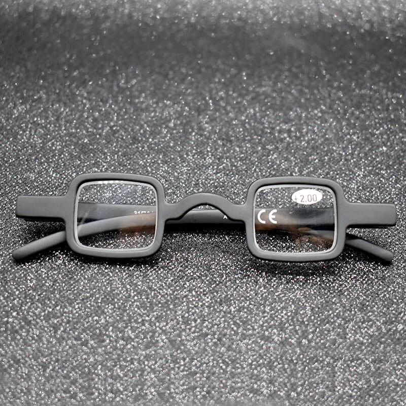 Unisex Duitsland Mini Zwarte Leesbril Retro Vintage Kleine Vierkante Frame Vergrootglas Eyewear Voor Naald Top + 1.5 + 2.0 + 2.5