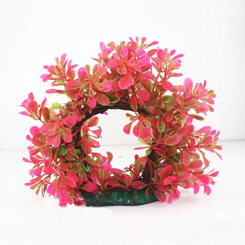 Aquariumplanten watergras aquariumdecoratie kunstmatig plastic mooie bloemendeur: Rood