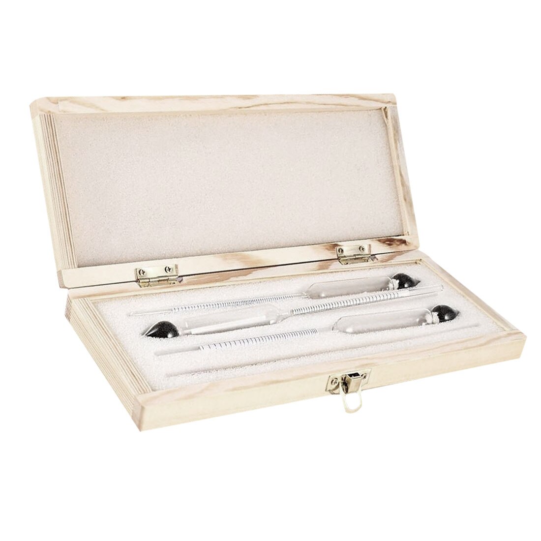 Alcohol Wine Hydrometer Meter In Wooden Box Vintage Alcoholmeter Concentration Instrument Meter (0-40%, 30-70%, 70