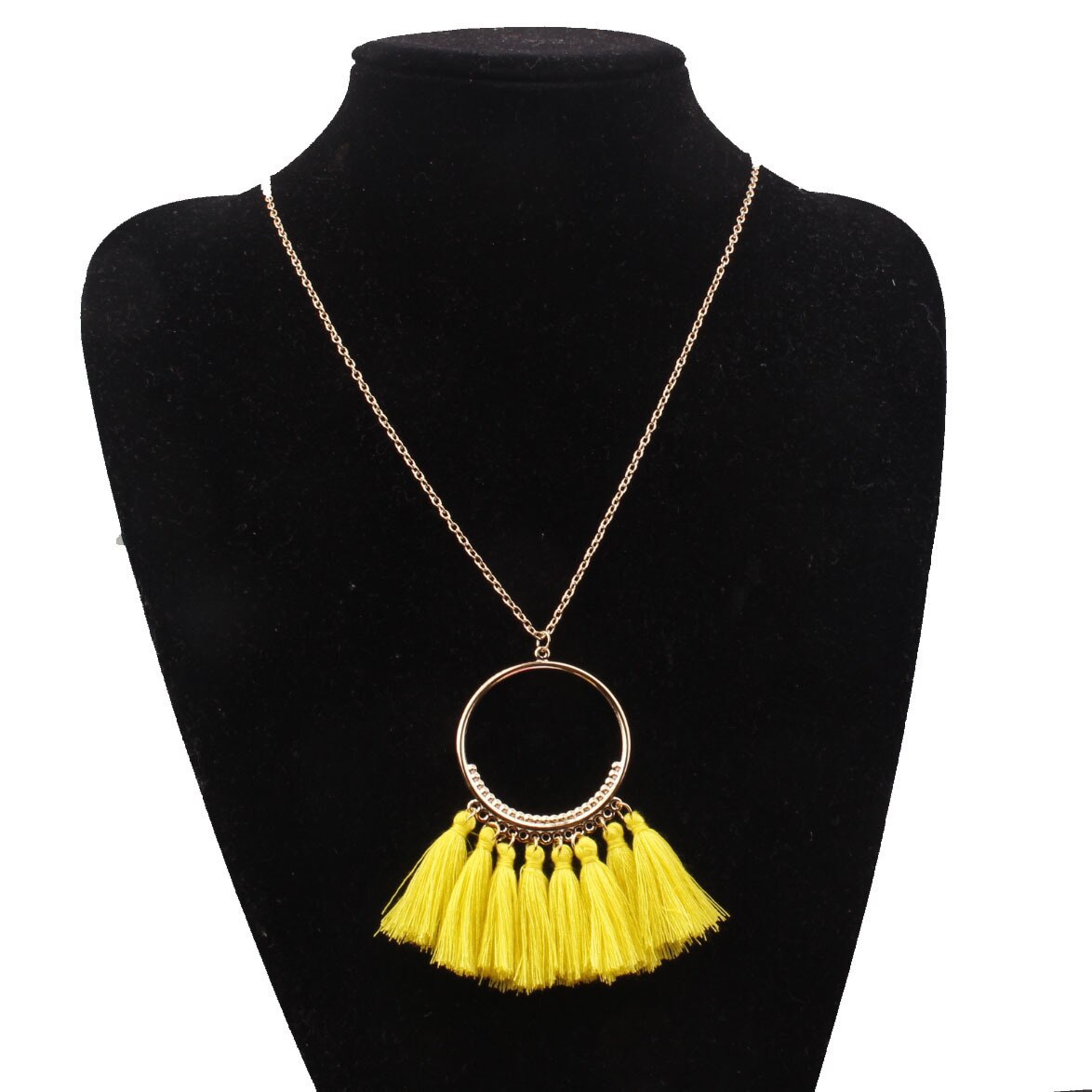 Mode Originaliteit Kwasten Hanger Ketting Vrouw Ornamenten Accessoires Lange Ketting Bohemen Gouden Ketting Vrouwelijke Accessoires: yellow