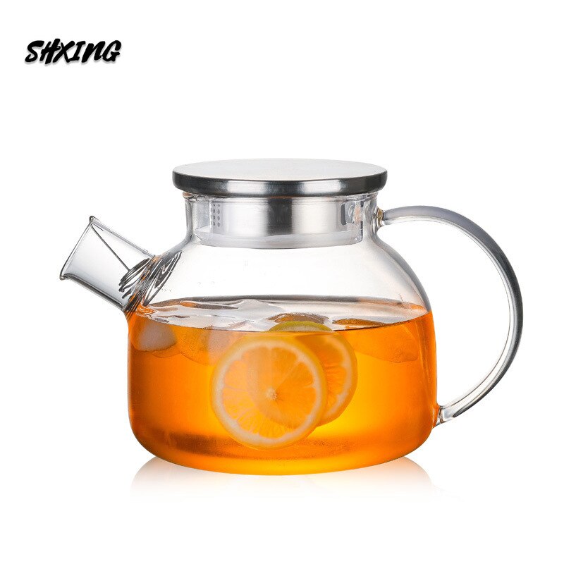 1L / 1.8L Borosilicaatglas Theepot Hittebestendig Grote Transparante Bloempot Bloem Set Algemene Ketel Kantoor Huishoudelijk Gereedschap