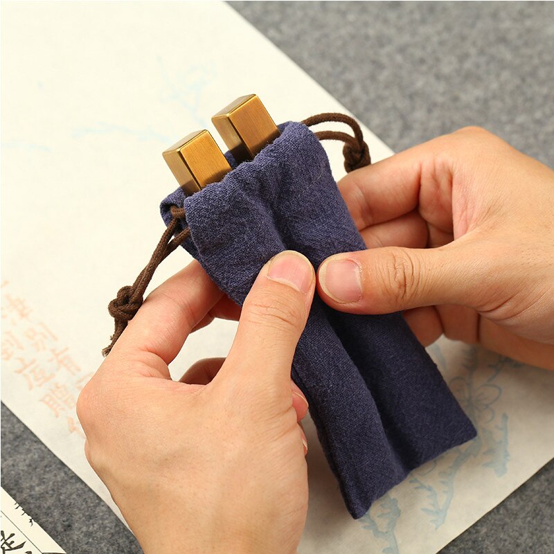 Multifunctionele Messing Kolom Paperweights Draagbare Chinese Calligraphie Inkt Schilderij Paperweights Rijst Papier Drukken Paperweights