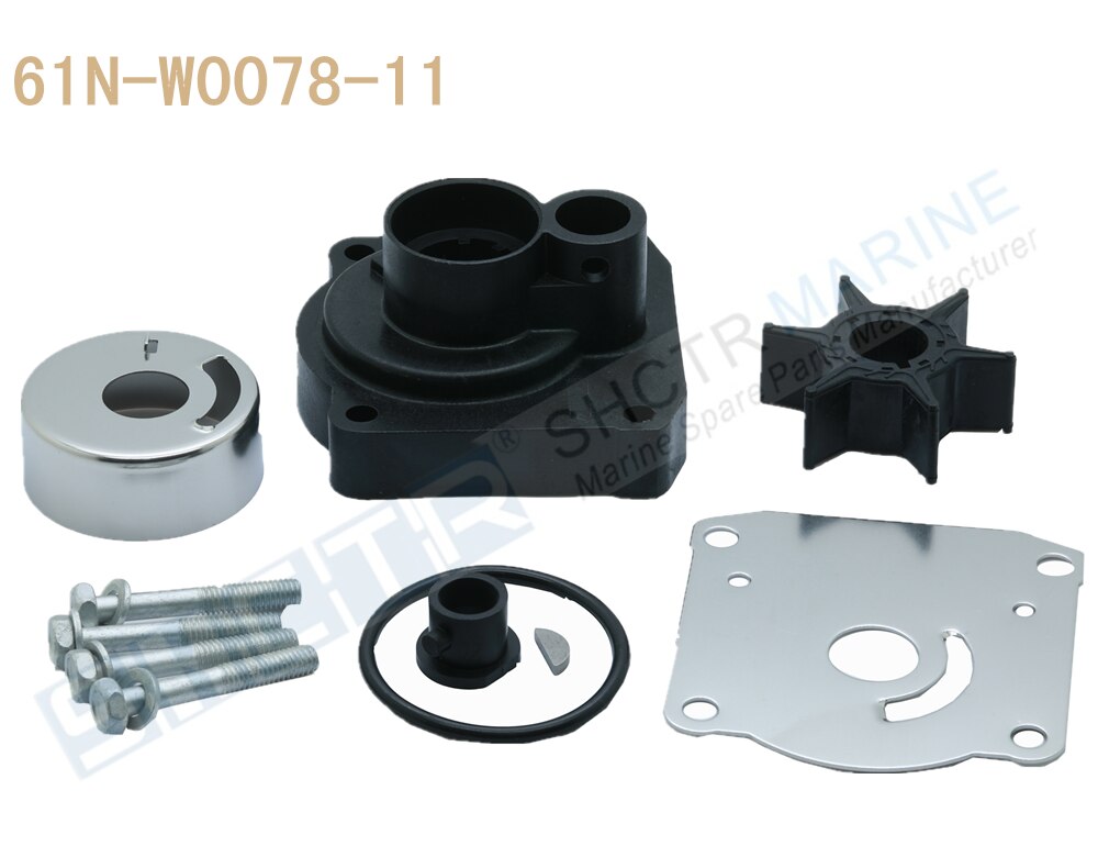 SHCTR Waterpomp & Waaier Kit voor OEM 61N-W0078-11, Sierra 18-3432,25/30HP