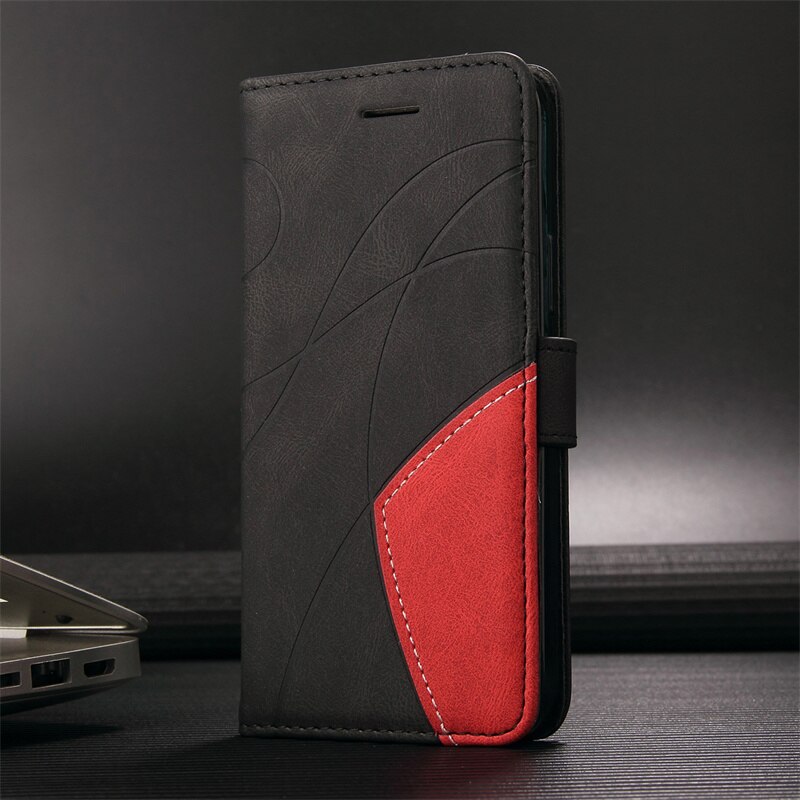 Dla Motorola Moto E20 E40 E 20 E 40 Case skórzany stojak odwróć Funda dla Moto Edge 20 Pro Lite pokrywa posiadacz karty Slot kabura torba: Moto E40 / Black