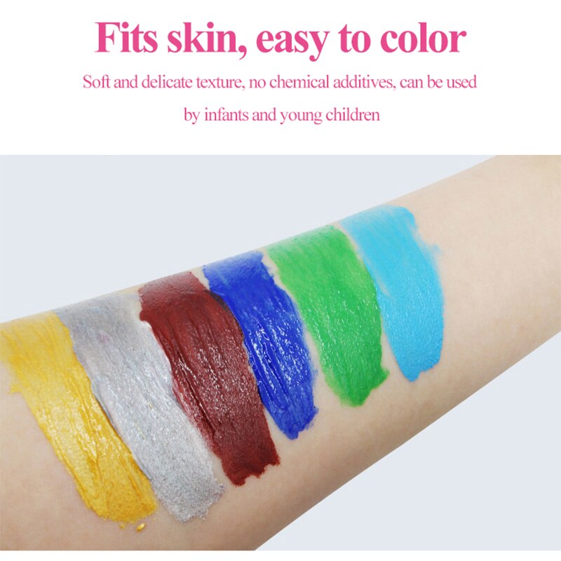 Gezichtskunst, schilderen, verf/pigmenten/krijt, make-up, halloween, kerstmis, festival, cosplay, feest, make-up, schilderen, niet-giftige, veilige make-up.