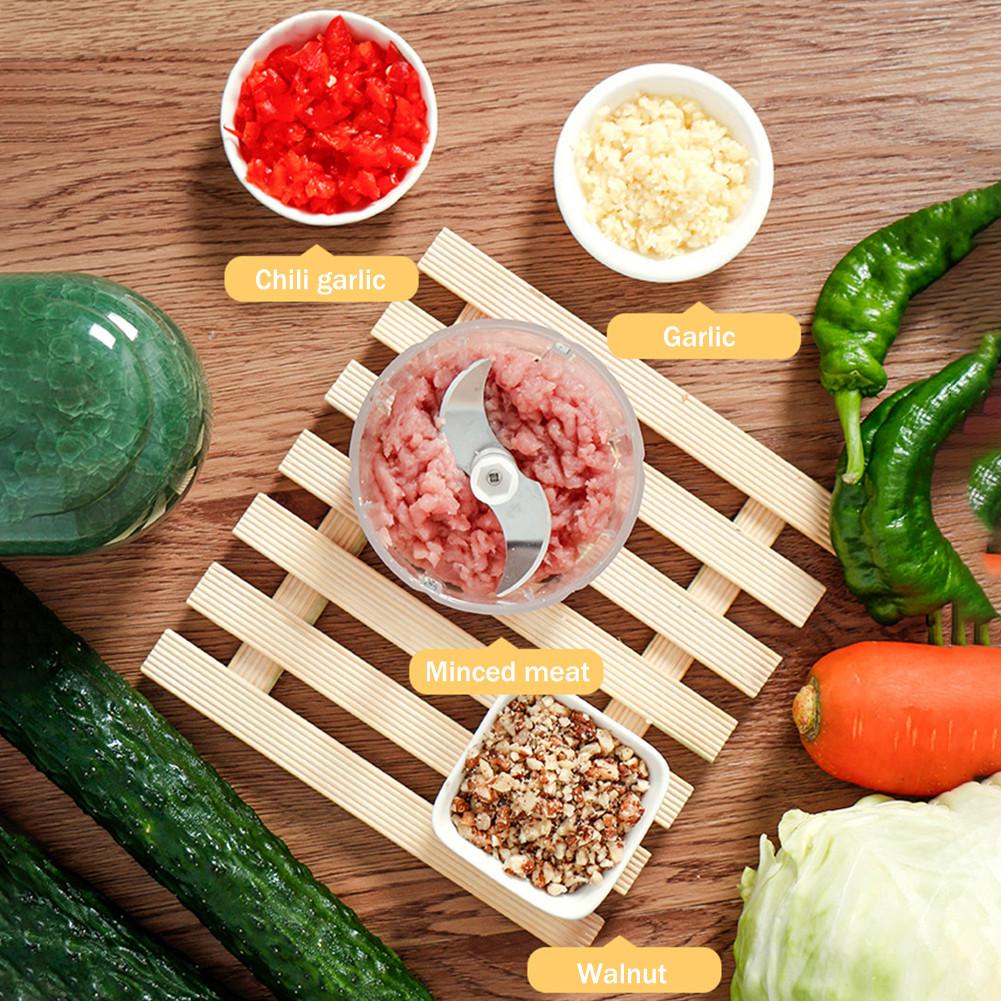 Mini Electric Food Chopper USB Rechargeable Food Mincer Kitchen Electric Pepper Garlic Vegetables Meat Ginger Chopper Mincer