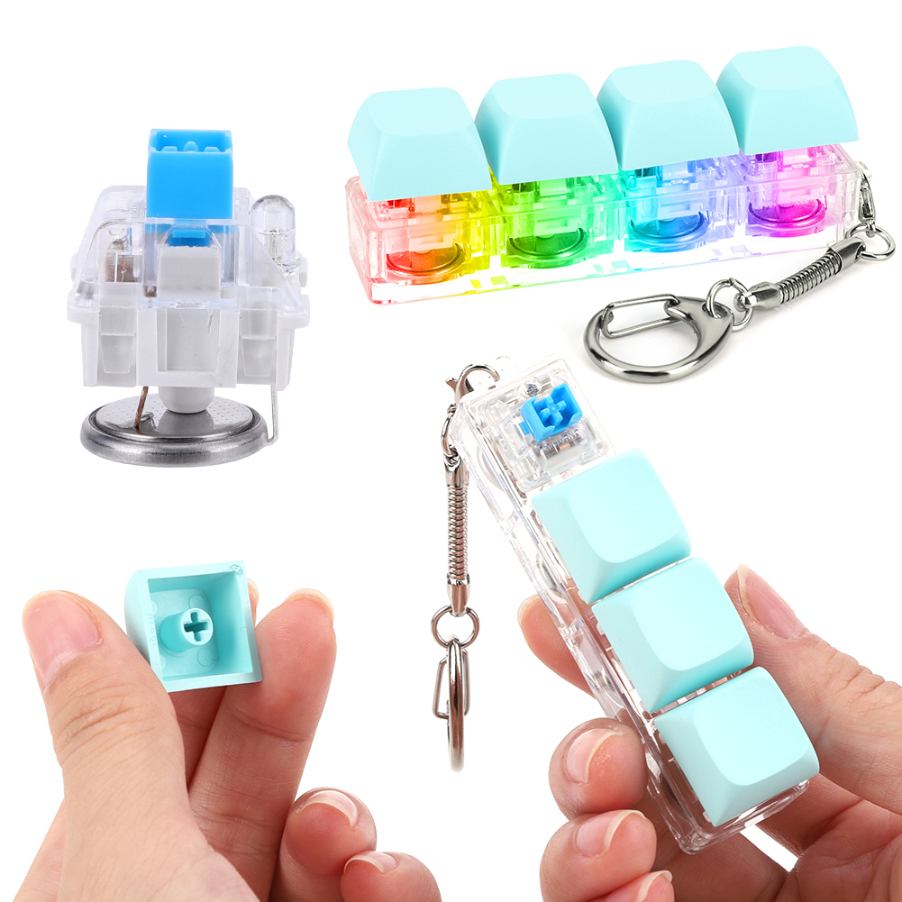 Keyboard Clicker Toy with LED Light Keyboard Fidget Toy Mechanical Key Toy Keyboard Cube Toy for Adult To Relief Pass Time