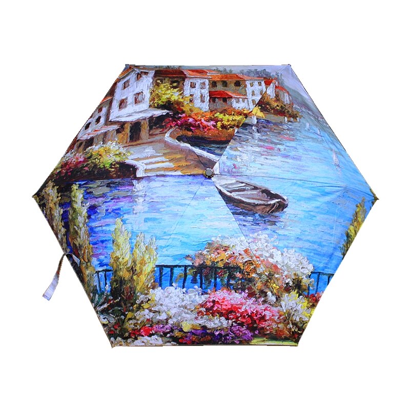 Mini Flowers Umbrella - 5 Folding - Anti UV Protection - Portable Parasol for Women