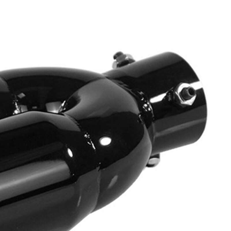 Auto Universele Rvs Staart Keel Auto Uitlaat 73-76Mm Schuine Poort Dubbele Uitlaat Uitlaat Staart Nozzle