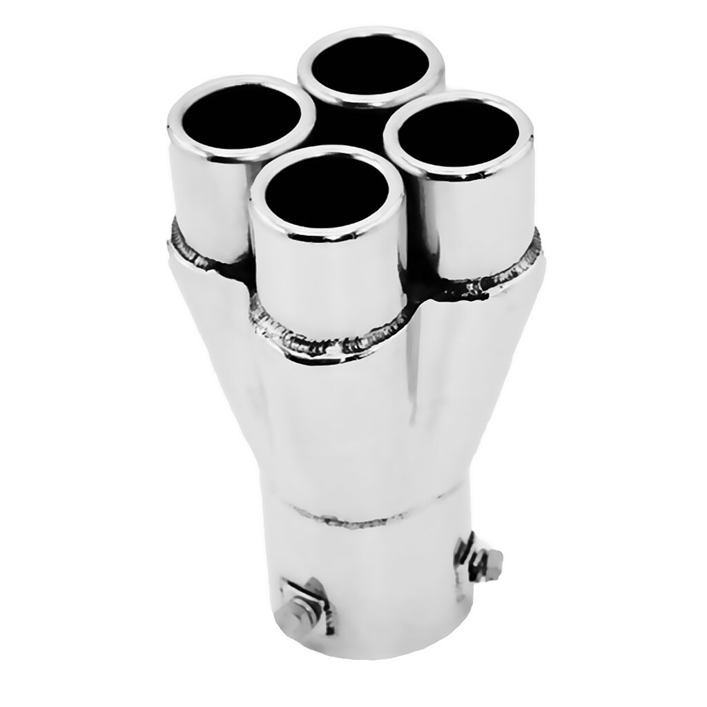 Pack Of 2 Double Wall Exhaust Tip - 2.5" ID X 3.5" OD X 7"L - Weld On Muffler Tail Pipe Stainless Steel To Give Chrome Effec