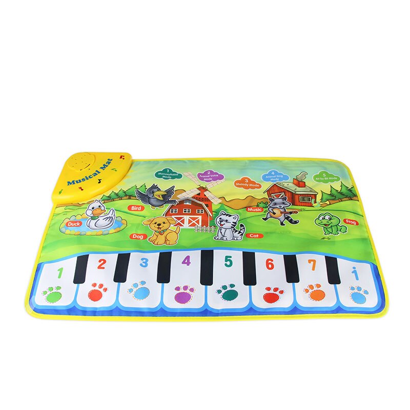 60X37Cm Cartoon Baby Musical Mat Tapijt Met 8 Toetsen Play Touch Piano Mat Baby Muziek Leren Educatief speelgoed Voor Kinderen: Default Title