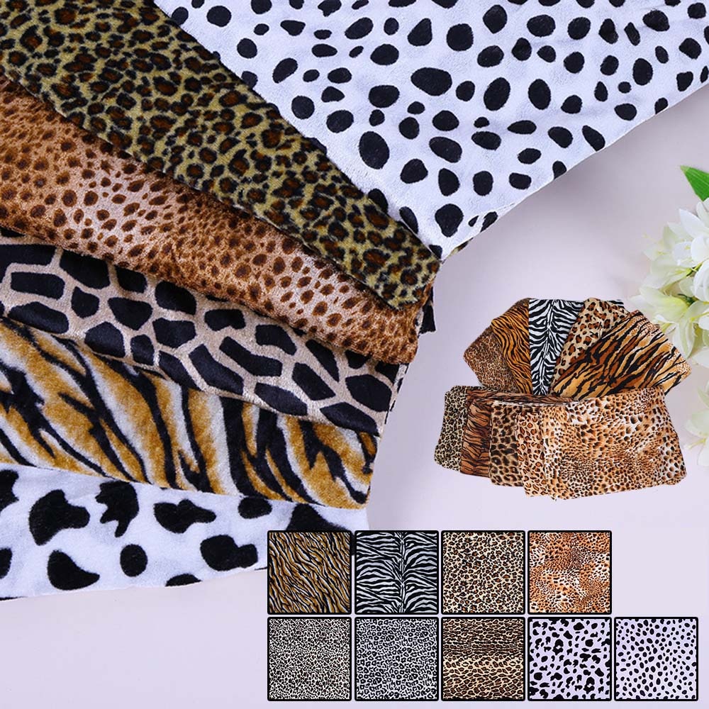 Djurtryck tyg 100x 150cm leopard tiger ko eller zebra soffa kostymer material för kuddar, dukar, dukar