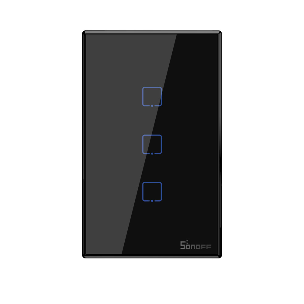 SONOFF TX T2/T3 UE/REINO UNIDO/EE. UU. Wifi/433mhz RF Interruptor táctil de pared inteligente 1/2/3 Gang Control remoto Wifi interruptores de luz para hogar inteligente: Azul cielo