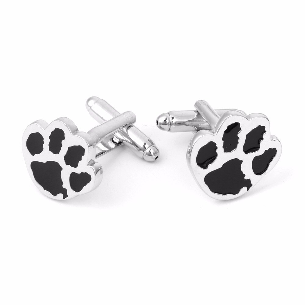 ¡Novedad! 1 par de gemelos JAVRICK con de huella de perro para hombre, de joyería, gemelos para boda, , negocios