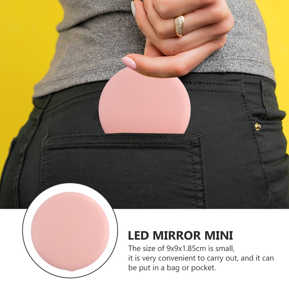 Miroir de maquillage grossissant Portable 10x Mini LED miroir rond miroir de voyage