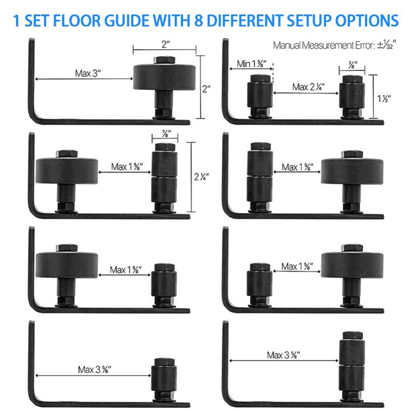 Adjustable Sliding Bottom Floor Guide Clips W/ Screws Wall Mount Floor Bottom Guide Door Stay Roller Sliding Door Fittings