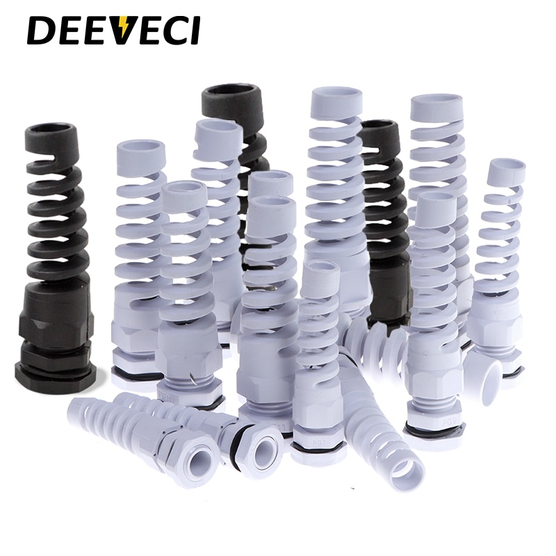 5PCS IP68 waterproof cable seal sleeve connector plastic screw stress protector M12 PG7 / PG9 / PG11 3-6mm anti-bending