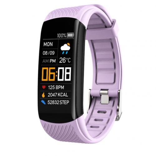 C5S Bluetooth Waterproof Heart Rate Sleep Monitor Fitness Sports Smart Bracelet: Light Purple