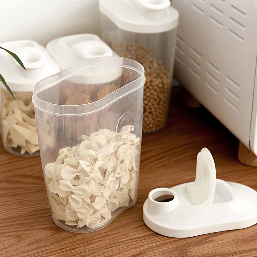 Cuisine en plastique distributeur de céréales boîte de rangement rotatif nourriture sèche conteneur de riz mallette de rangement farine Grain stockage bouteille pot