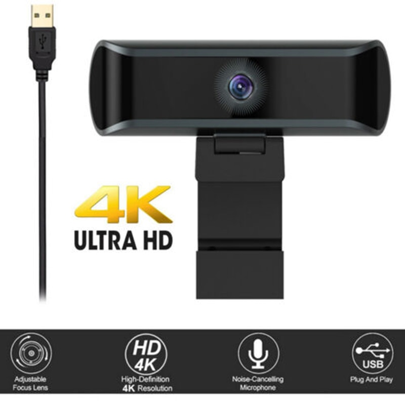 4K 1080P auto messa a fuoco 8MP computer PC ragnatela telecamera costruito-in fonoassorbente Microfono USB Webcam per il computer portatile video di Classe libera di Chiamata