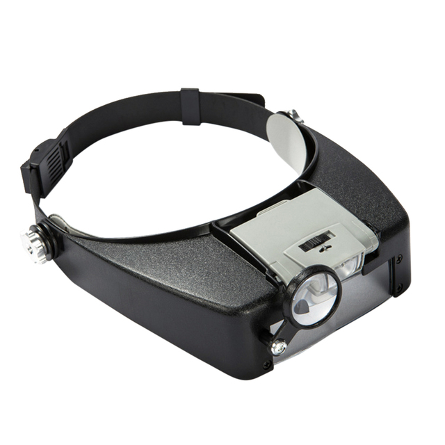 Lupa de microscopio con luz LED, lente de aumento de 1,5x 3X 6,5x 8X para casco, diadema de cristal, gafas de aumento para costura DIY o uso de reparación: Default Title