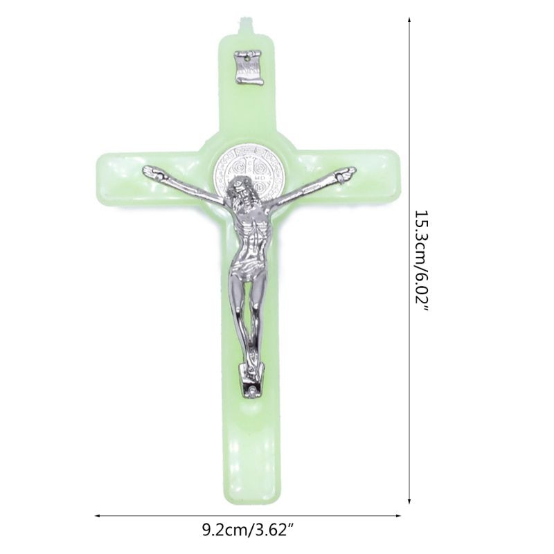 Christus jezus kruis lichtgevende glow in the dark hanger kruisbeeld ornamenten bedels