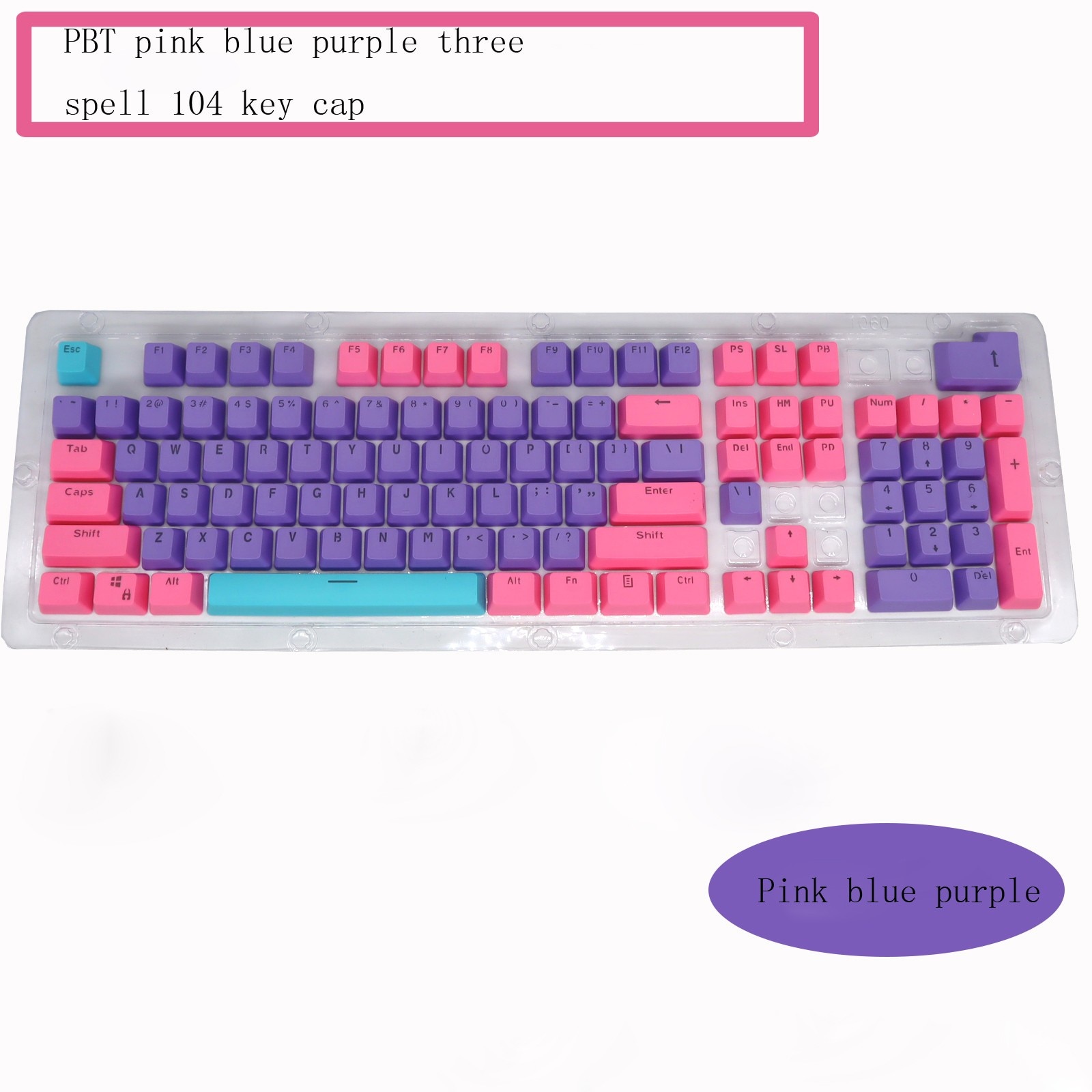 PBT 104 Keys Keycaps For Logitech K845 Multi-color Switch Keycap Replacement Translucent Keycaps Backlit Key Caps Stock: F