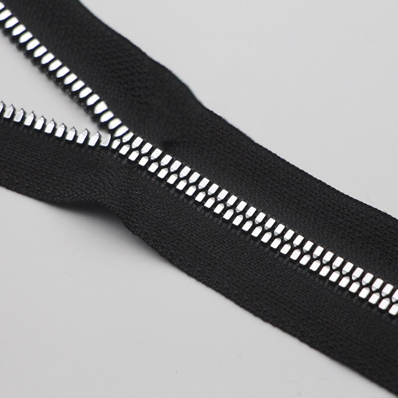 Meetee 2/4M 5# 8# Resin Zipper Teeth Coded Loaded Resin Zip for Jacket Coat Sew Bag Zips Repair DIY Garment Accessory: Silver / 8# / 4Meters