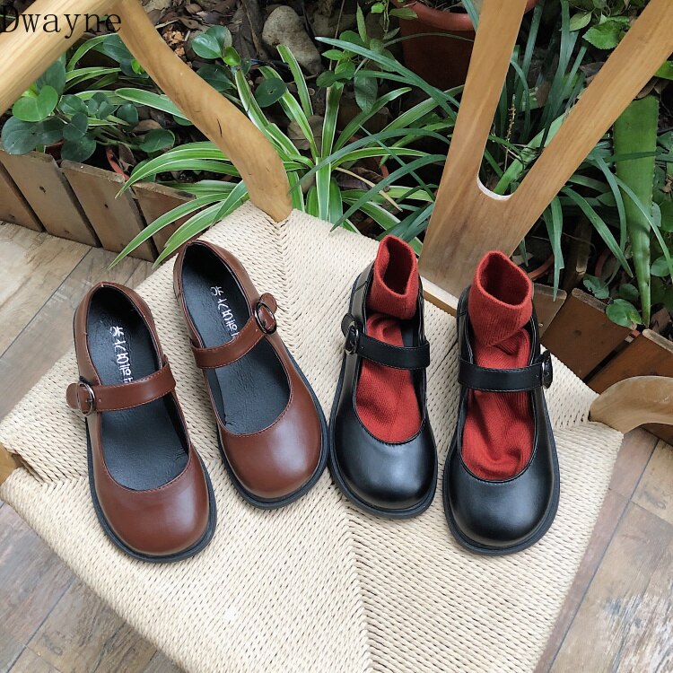 Japanese Doll Shoes Mori Retro Round Head Flat Single Shoes College Wind Small Leather Shoes British Style Students Casual Shoes
