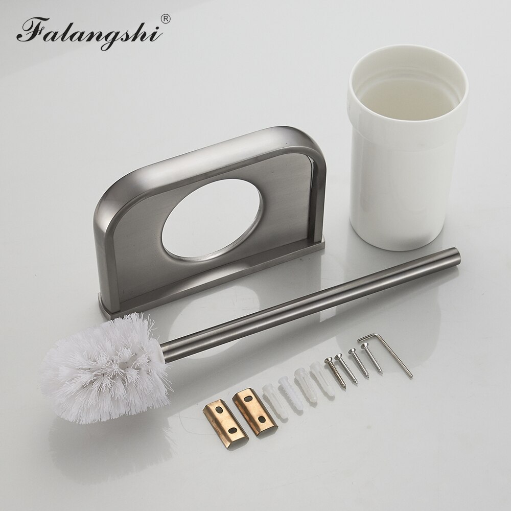 Falangshi Toiletborstelhouder Koper Messing Antiek/Borstel/Wit/Zwart Badkamer Accessoires Wandmontage WB8700